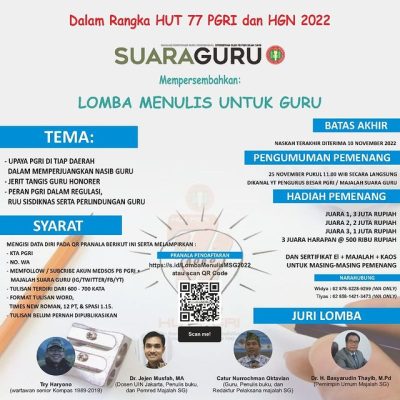 Lomba Menulis Majalah Suara Guru Tingkat Nasional