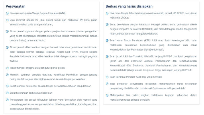 Persyaratan PPPK Guru Tahun 2022