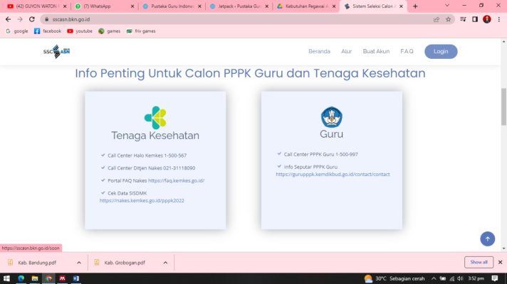 Tampilan laman SSCASN 2022
